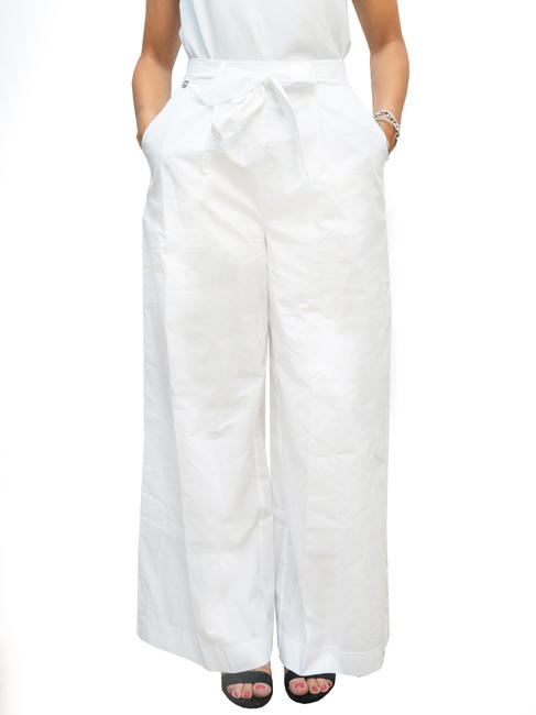 MANILA GRACE   Pantaloni scurți din bumbac aproape alb - Pantaloni pentru femei