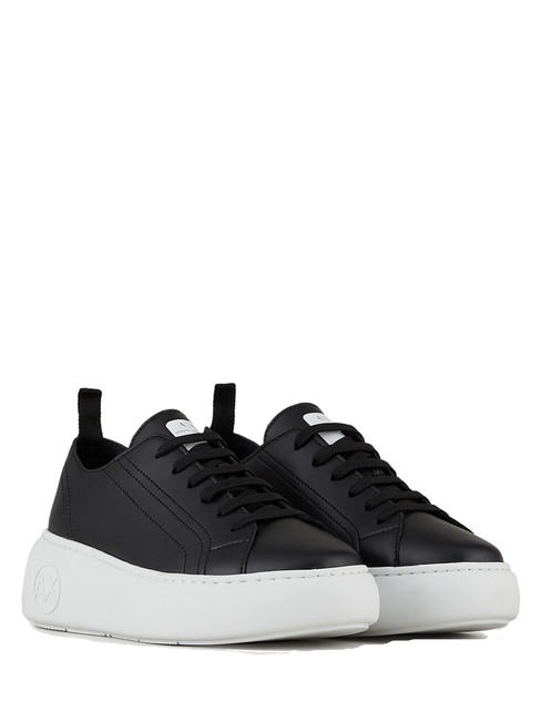 ARMANI EXCHANGE SUPER ACTION Adidași din piele cu platformă Negru / negru - Pantofi femei