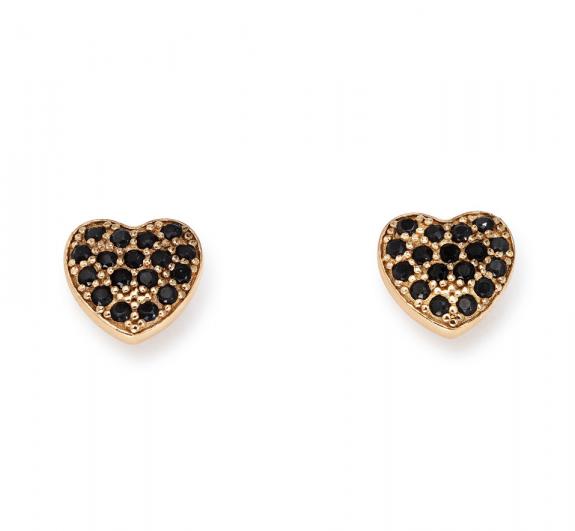 AMEN COCCOLE LUXURY Cercei din argint trandafir și zirconi negre Trandafir - Cercei