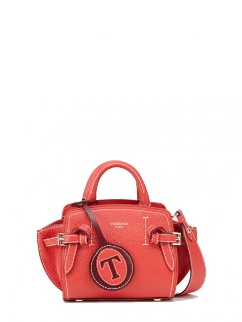 TRUSSARDI GITA Bicolor Micro geanta de mana cu curea de umar coral / bordeaux - Genți femei