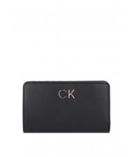 CALVIN KLEIN RE-LOCK FRENCH Portofel mediu negru - Portofele femei - 1