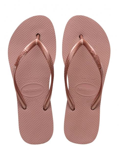 HAVAIANAS  SLIM FLATFORM Flip-flops pentru femei CROCUS / ROSE - Pantofi femei