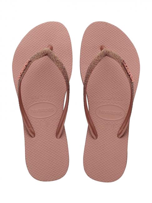 HAVAIANAS SLIM SPARKLE II Papuci flip-flop CROCUS / ROSE - Pantofi femei