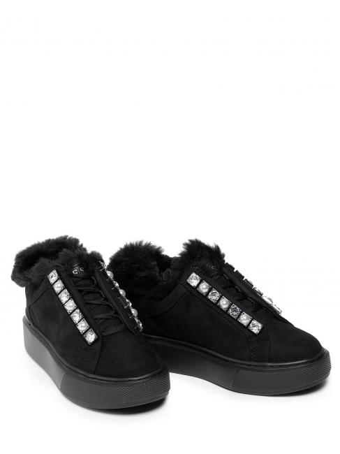 GUESS haya3 sneaker 4,5cm Adidași cu guler căptușit BLACK - Pantofi femei