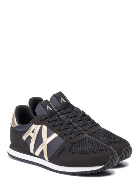 ARMANI EXCHANGE sneaker Adidași negru / auriu - Pantofi femei