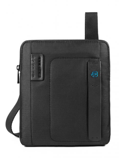 PIQUADRO Sac PULSE linie P16, suport iPad CHEVRON / NEGRU - Genți de umăr bărbați