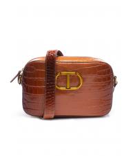 TWINSET Mini bag a tracolla in pelle stampa coccodrillo  pudră bronz umbrită stcocco - Genți femei - 1