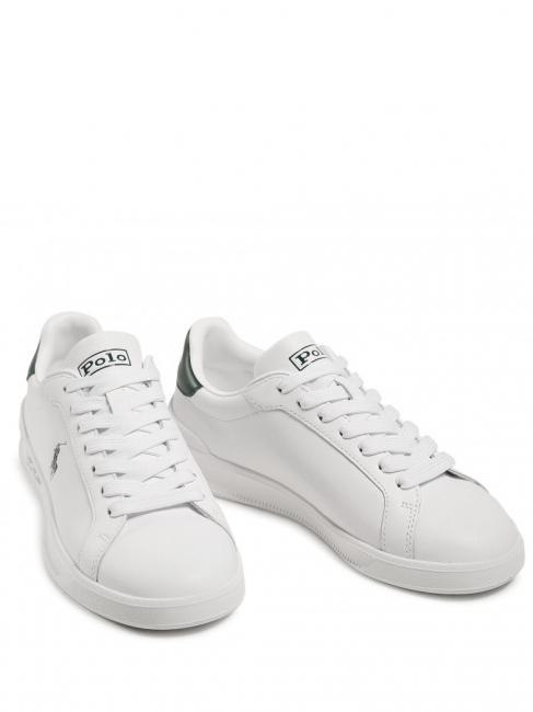 RALPH LAUREN HERITAGE COURT II NAPPA Adidași din piele pentru bărbați alb / verde colegiu pp - Pantofi bărbați
