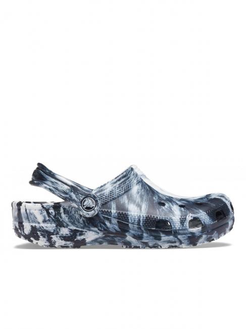 CROCS CLASSIC MARBLED CLOG Sandale sabot alb negru - Pantofi unisex