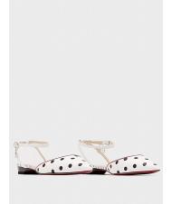 MANILA GRACE BALLERINA  Sandale plate cu bareta alb negru - Pantofi femei - 1