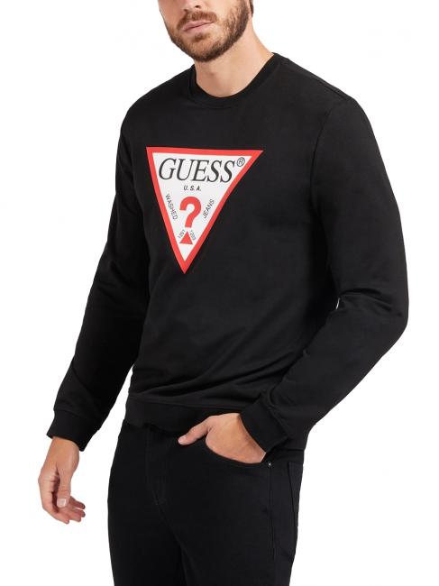 GUESS AUDLEY Hanorac cu logo triunghi jetbla - hanorace