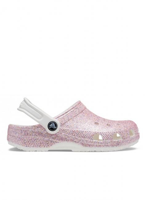 CROCS CLASSIC GLITTER CLOG KIDS Sandale sabot alb/curcubeu - Pantofi pentru bebeluși