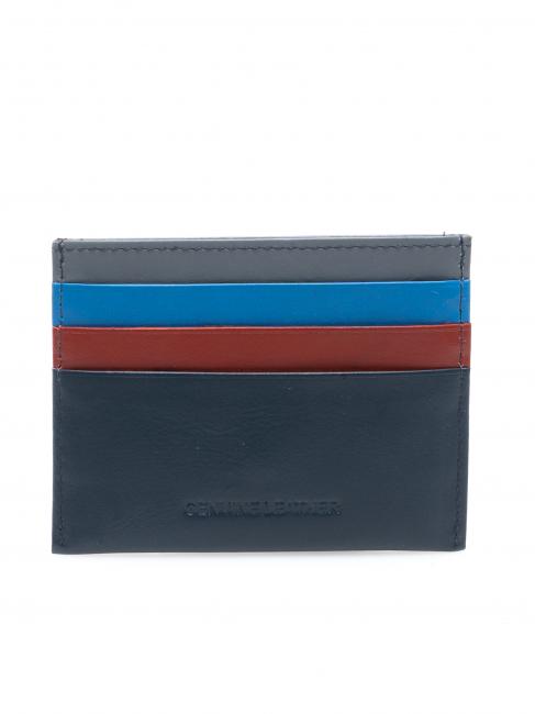 LESAC COLORFULL Suport plat pentru card din piele albastru - Portofele bărbați