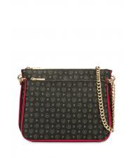 POLLINI HERITAGE  Geantă de umăr cu lanț lac negru - Genți femei - 1