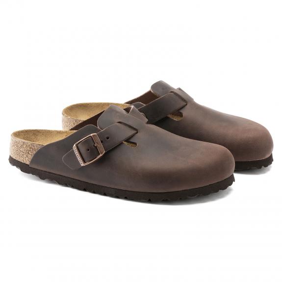 BIRKENSTOCK BOSTON Sandale sabot din piele habana - Pantofi unisex
