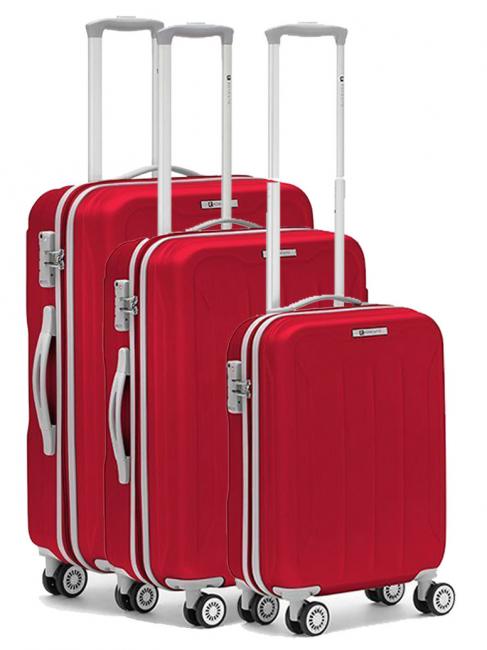 R RONCATO FLIGHT Set 3 carucioare pentru bagaje de mana, medii, mari roșu - Set trolere