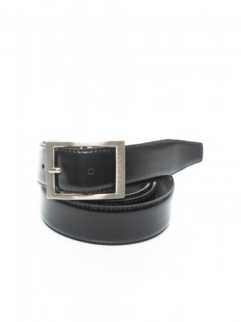 UNGARO Cintura double face in pelle fibbia classica, poate fi scurtat la masura negru / maro închis - Curele
