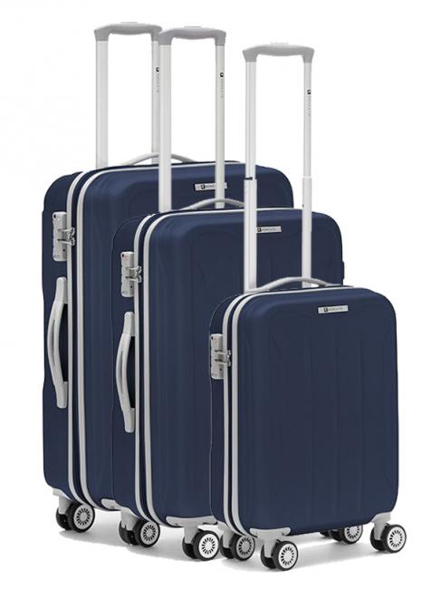 R RONCATO FLIGHT Set 3 carucioare pentru bagaje de mana, medii, mari albastru de noapte - Set trolere
