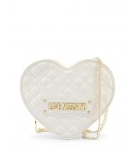 LOVE MOSCHINO Borsa a cuore con tracolla catena  alb - Genți femei - 1