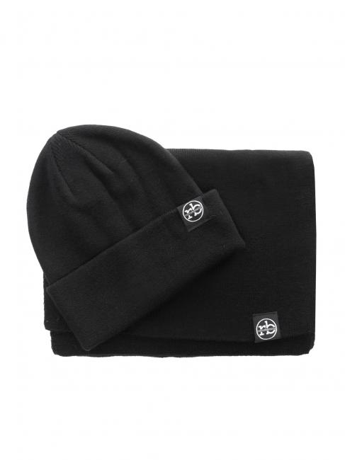 ROCCOBAROCCO Set sciarpa e berretto beanie  negru - Eșarfe