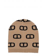 TWINSET CUFFIA Stampa Logo  bic.lemn deschis / negru - Căciuli - 1