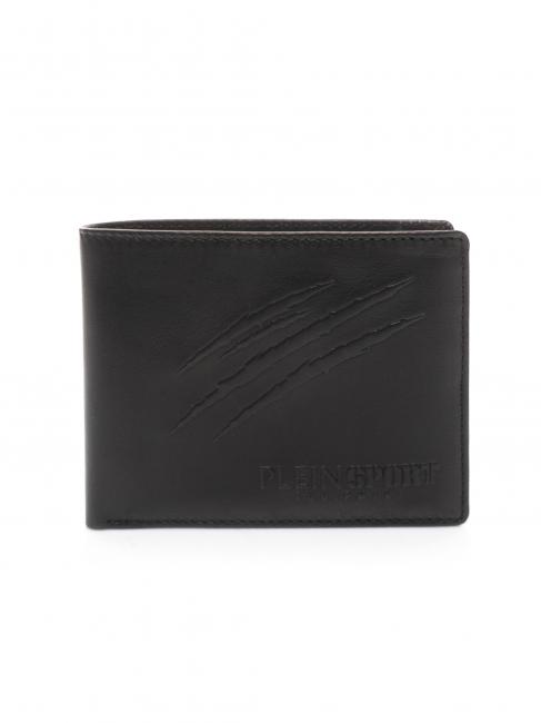 PLEIN SPORT CHICAGO portofel din piele de 8cc negru - Portofele bărbați