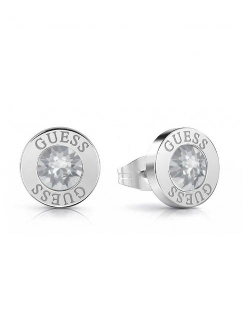 GUESS CLEAR CRYSTAL AND LOGO STUDS Cercei SILVER - Cercei