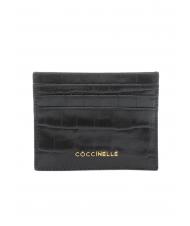 COCCINELLE METALLIC CROCO Suport pentru card din piele cu imprimeu croc - Portofele femei