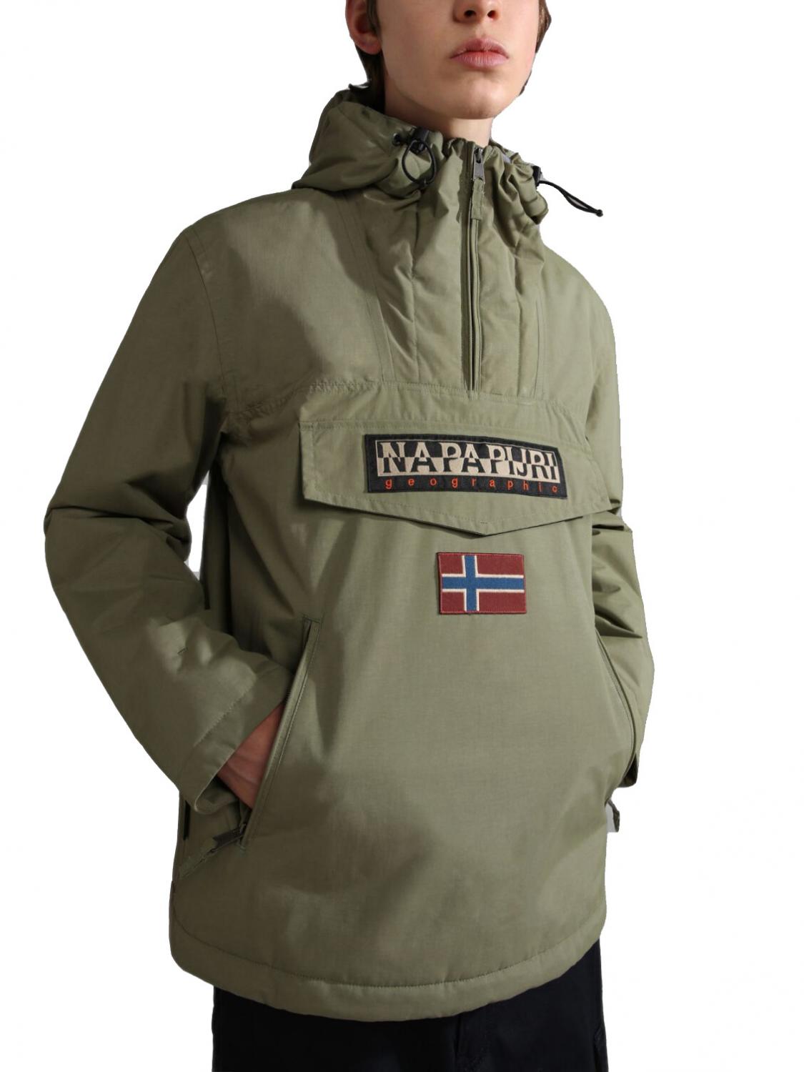 Napapijri Rainforest Pocket 2 Jacheta Anorak Cu Buzunare Lichen 