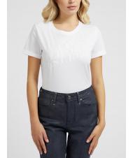 GUESS AURELIA Tricou din bumbac cu imprimeu alb purpuriu - tricou - 1