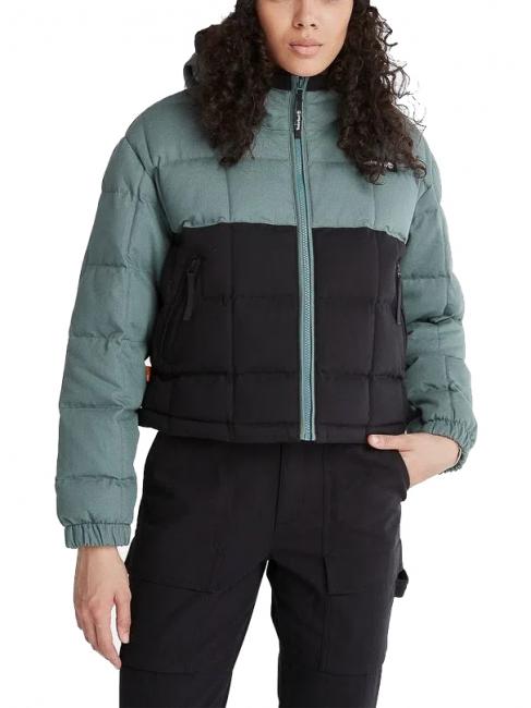 TIMBERLAND HOODER PUFFER Jacheta cu gluga verde balsam/negru - Jachete de puf pentru femei