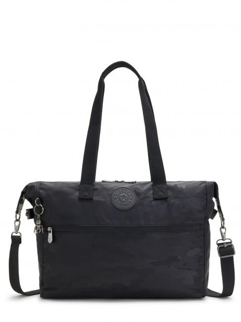 KIPLING ILIA Geanta mare pentru laptop de 13 inchi camo negru în relief - Serviete birou