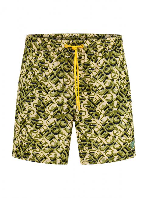 GUESS LOGO AOP Costum de baie gri verde mie - Costume de baie