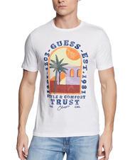 GUESS PALM WINDOW Tricou imprimat alb purpuriu - tricou - 1