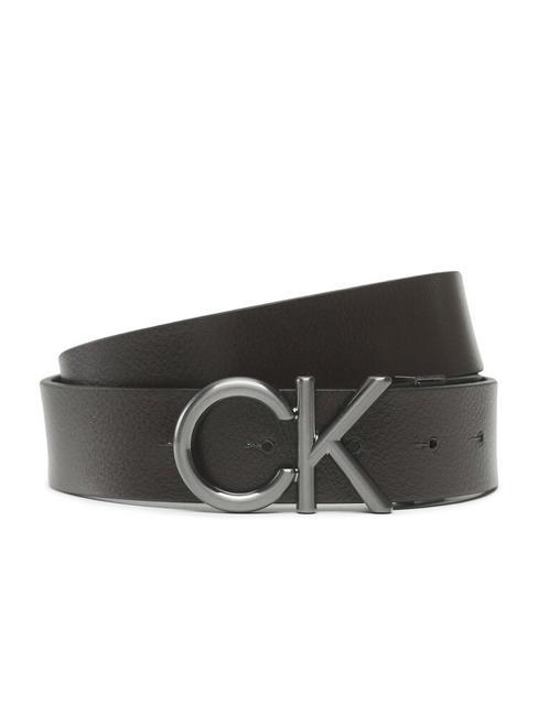 CALVIN KLEIN CK METAL BOMBE REV Cureaua din piele dubla fata negru - Curele