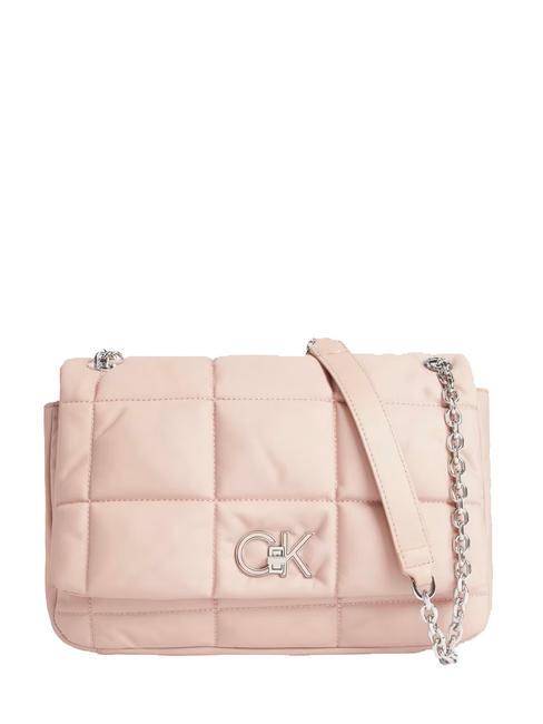 CALVIN KLEIN RE-LOCK QUILT Geantă de umăr din nailon cafea cu lapte - Genți femei