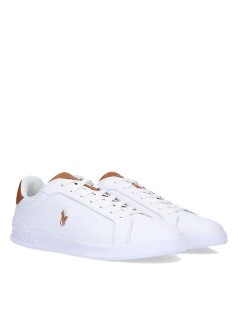 RALPH LAUREN LONGWOOD Adidași din piele joasă alb/brun - Pantofi unisex