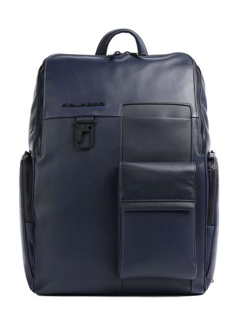 PIQUADRO FINN Rucsac pentru laptop de 15,6", din piele albastru - Rucsacuri pentru laptop