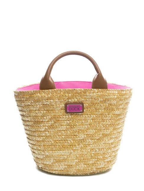 MANDARINA DUCK SEASHELL Geantă de plajă din paie bulă roz - Genți femei