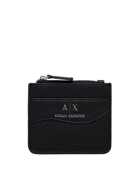 ARMANI EXCHANGE WAVE Suport card cu fermoar negru - Portofele femei