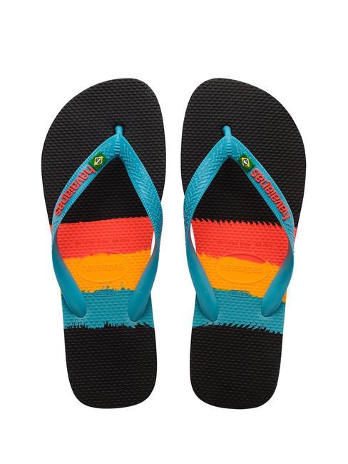 HAVAIANAS BRASIL TECH Papuci flip-flop BLACK - Pantofi unisex