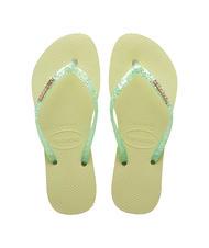 HAVAIANAS SLIM GLITTER FLOURISH Slapi de cauciuc gradina verde - Pantofi femei - 1