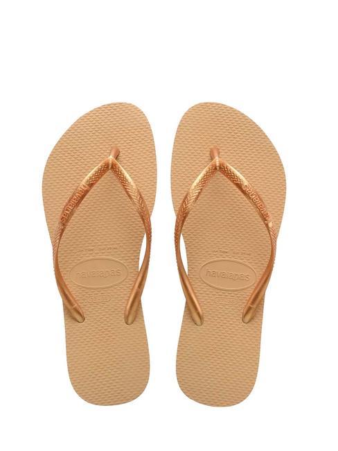 HAVAIANAS flip flops SLIM de aur - Pantofi femei