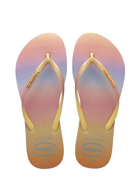 HAVAIANAS SLIM GRADIENT Papuci flip-flop pixeli galbeni - Pantofi femei
