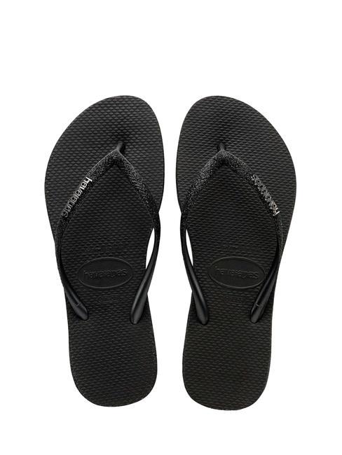HAVAIANAS SLIM SPARKLE Papuci flip-flop BLACK - Pantofi femei