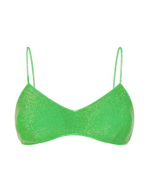 SUN68 LUREX Top de bikini cu decolteu în V verde deschis - Costume de baie pentru femei