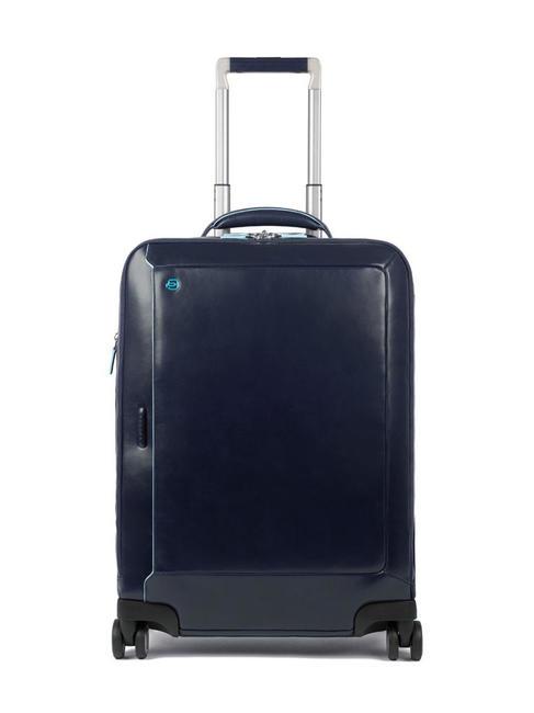 PIQUADRO BLUE SQUARE Cărucior pentru bagaje de mână din piele, suport PC de 15,6". albastru - Bagaje de mână