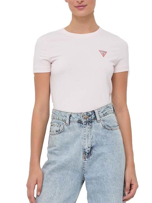 GUESS MINI TRIANGLE Tricou slim fit roz cu cheie redusă - tricou