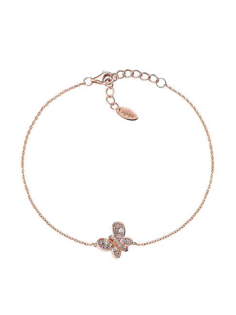 AMEN FARFALLE Bratara cu zircon albastru si alb Trandafir - Brățări