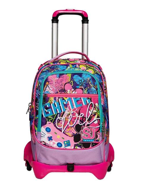 SJGANG GLEAMLED GIRL JACK Rucsac troler 3 in 1, detasabil floare de cactus - Rucsacuri cu role